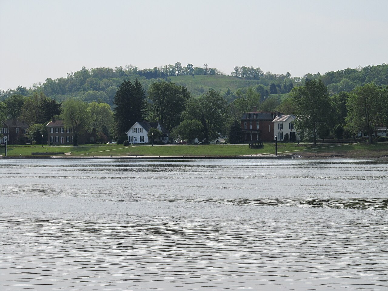 Augusta's Ohio River frontage seen from the river
