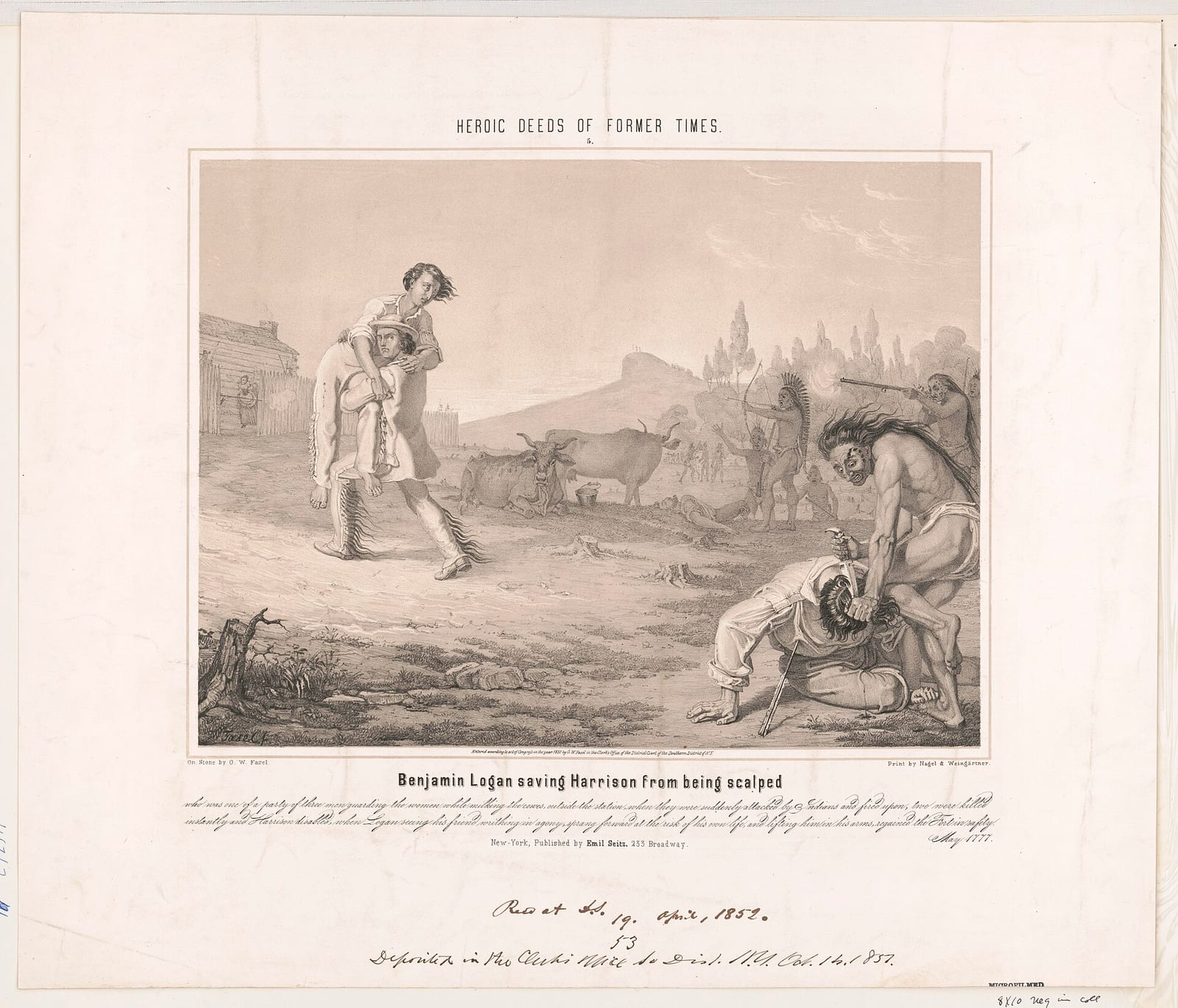Benjamin Logan saving Harrison from being scalped