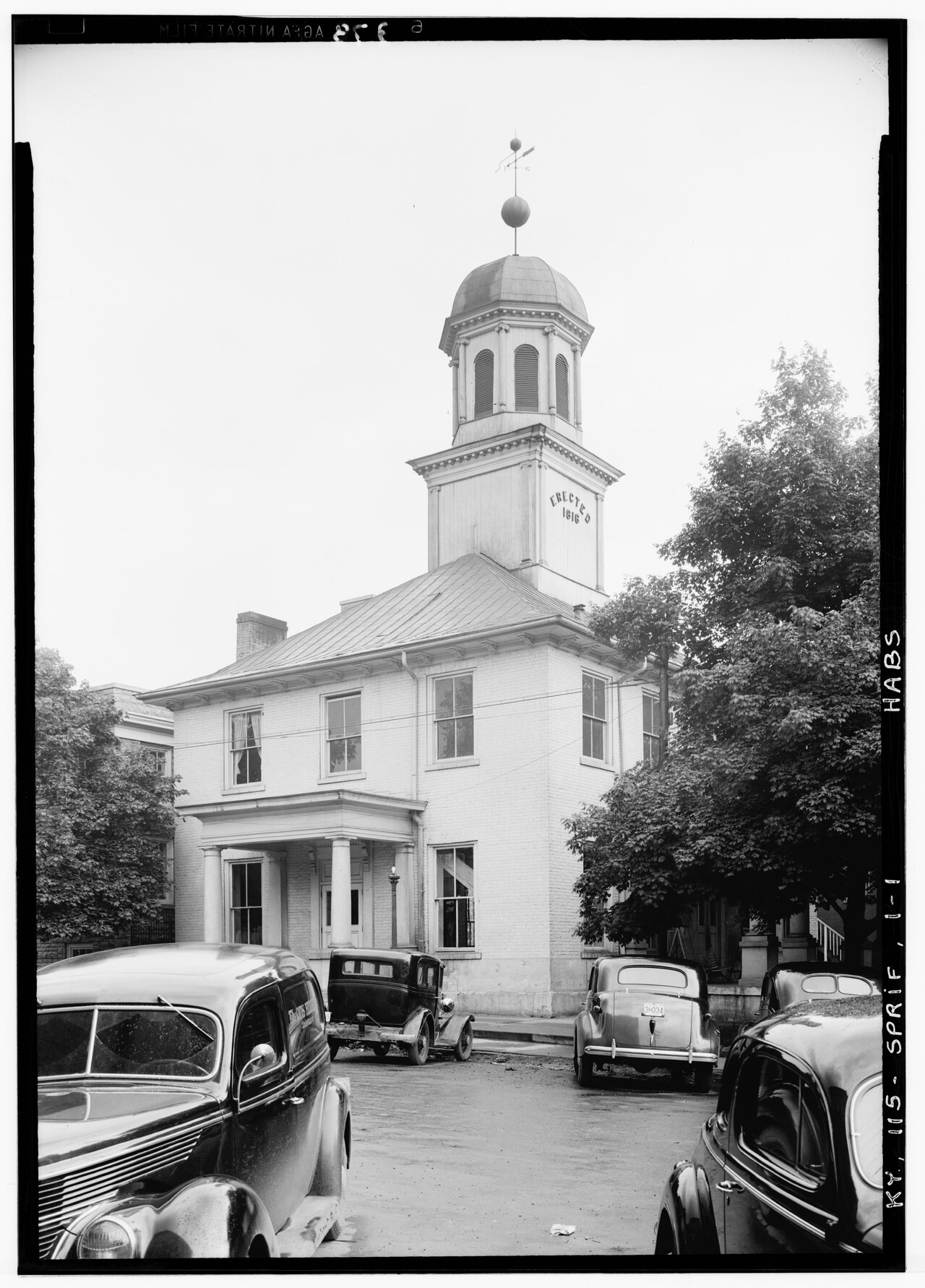 Washington County Courthouse, Springfield (HABS photo, 1940)—built 1816, after Hardin’s death; a county stand-in, not his homestead