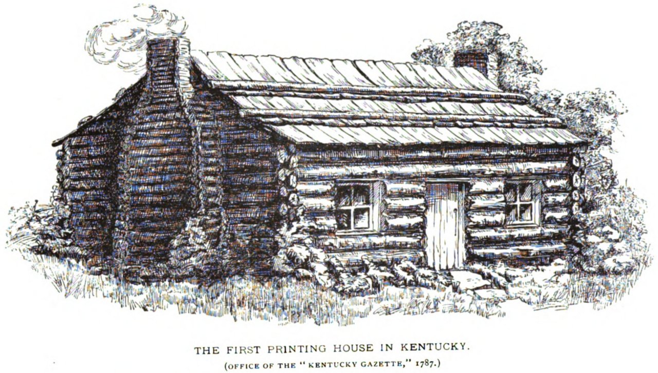 First print shop of the Kentucke Gazette, Lexington, from William Henry Perrin's 1887 history