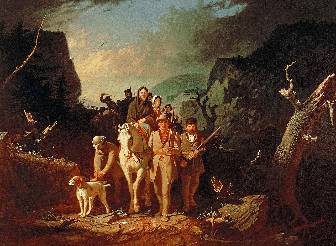Daniel Boone escorting settlers through the Cumberland Gap (Bingham)