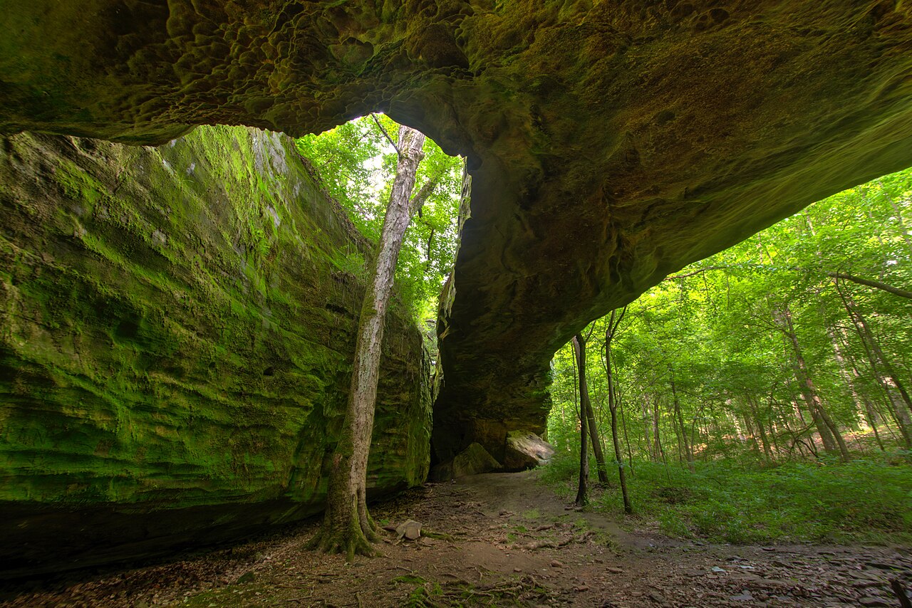The sandstone arch at Mantle Rock, Livingston County (photographed 2018)
