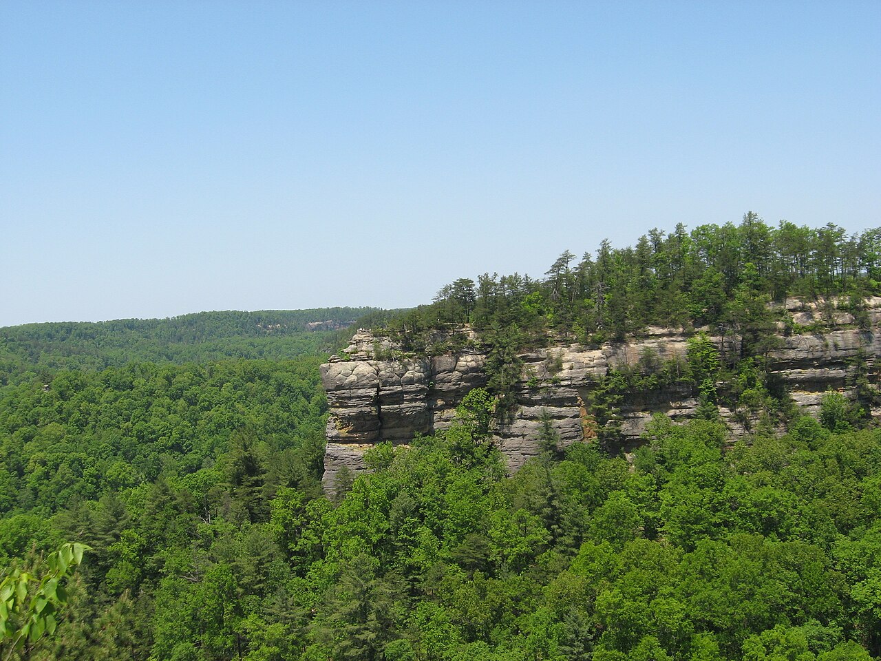 Chimney Top Rock in the Red River Gorge, seen from Half Moon (photographed 2006)
