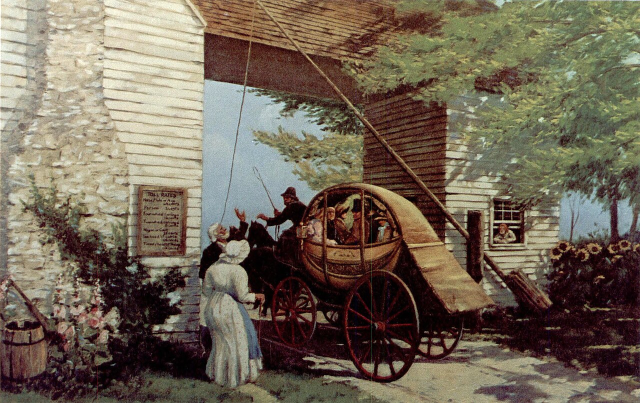 “1830—The Maysville Turnpike,” illustration from the Federal Highway Administration’s America’s Highways 1776–1976