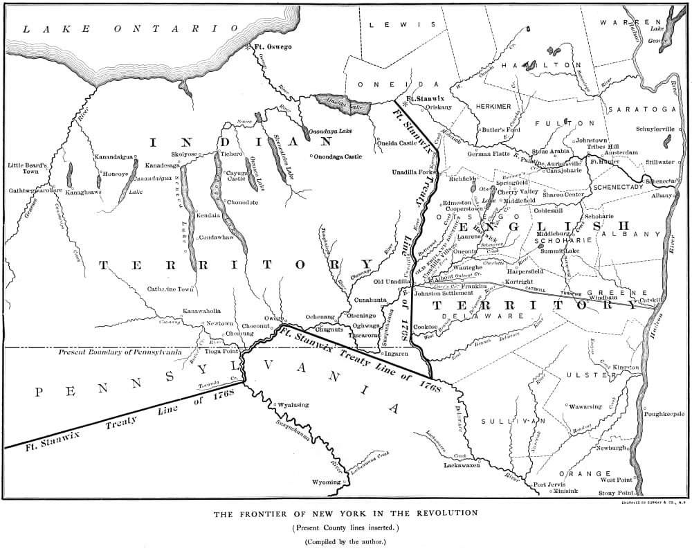 The 1768 Fort Stanwix line, from Halsey's 1901 map