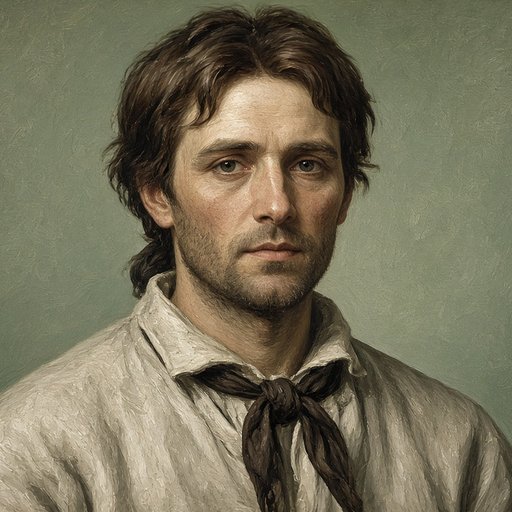 AI illustration of Burr Harrison, settler at Logan's Fort, about 1777