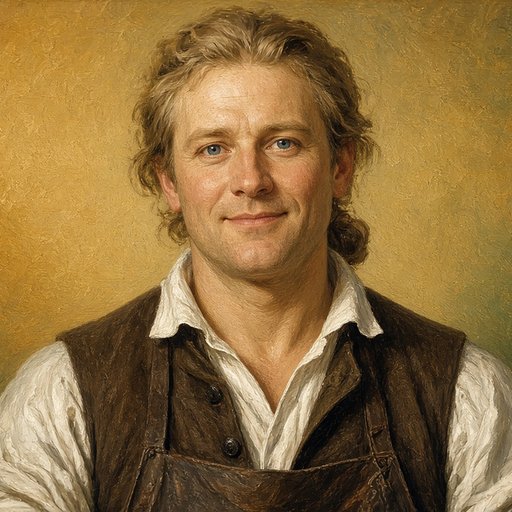 AI illustration of Jacob Beam, Kentucky miller and distiller, about 1795