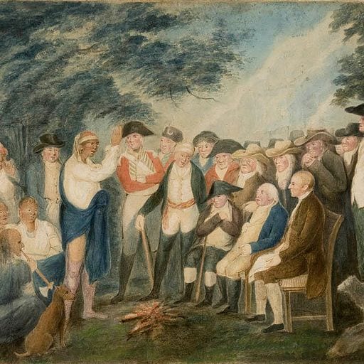 Detail from a group scene of Matthew Elliott