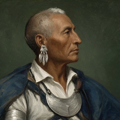 AI illustration of Oconostota, Overhill Cherokee war chief of Chota, about 1775