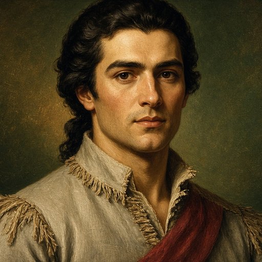AI illustration of Major Silas Harlan, about 1782