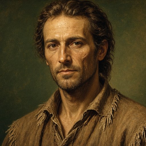 AI illustration of Squire Boone, long hunter and preacher, about 1780
