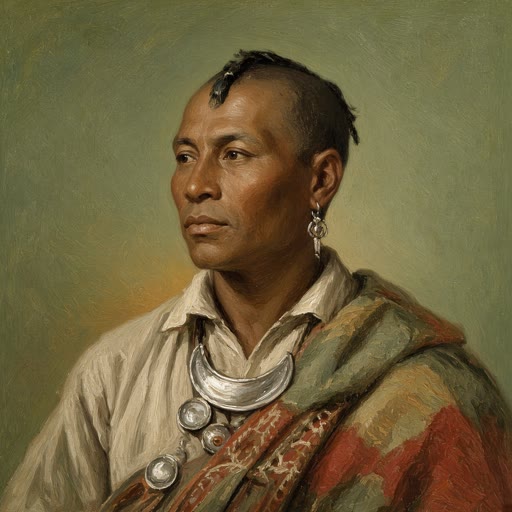 AI illustration of Captain Will Emery, Shawnee-aligned leader who met Daniel Boone in 1769